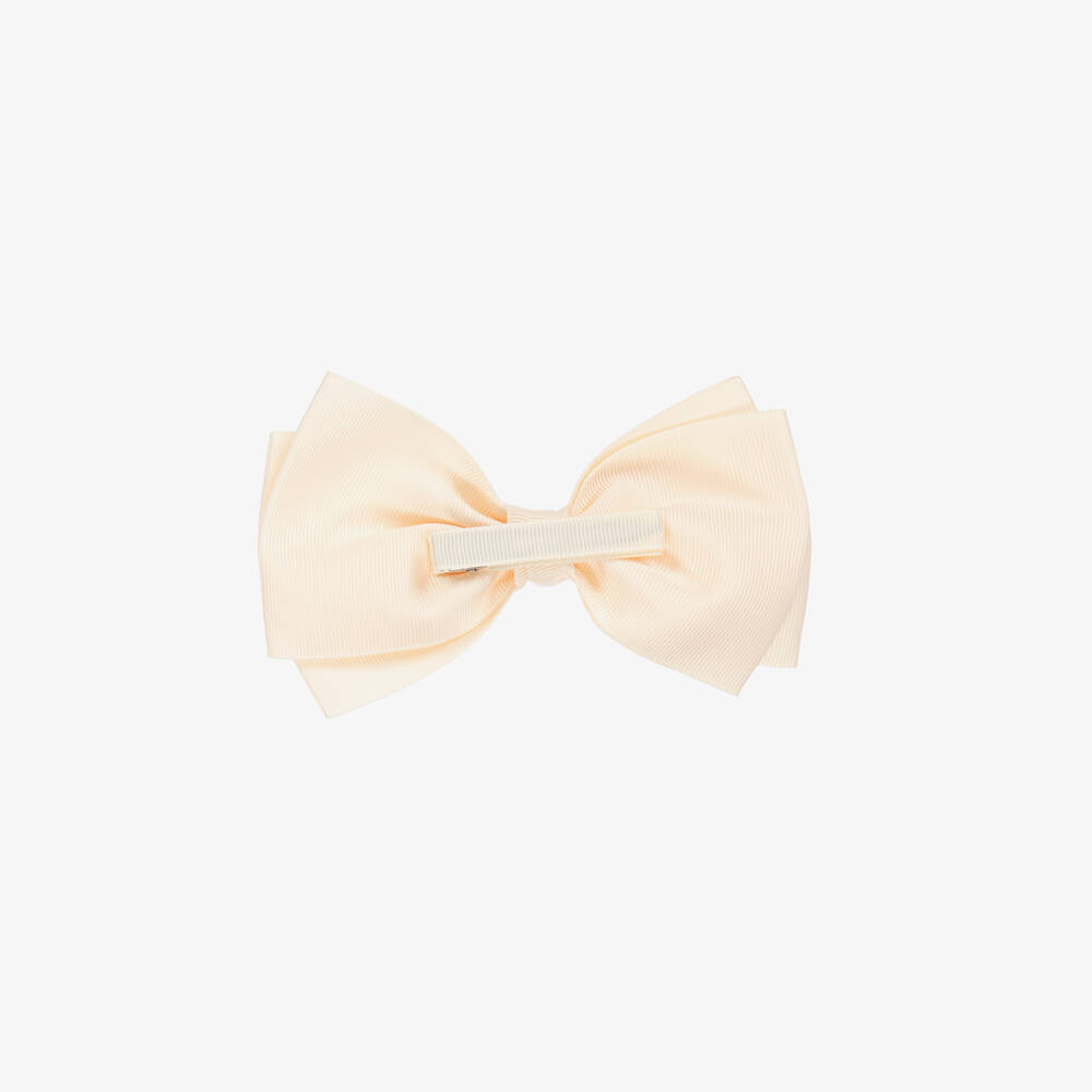 Abel & Lula-Girls Ivory Bow Hair Clip (14cm) | Childrensalon