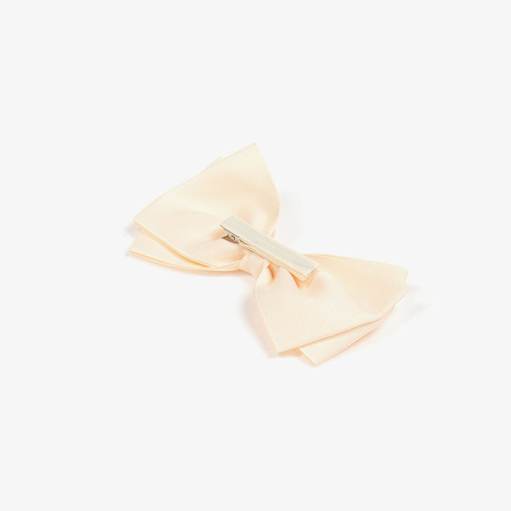 Abel & Lula-Girls Ivory Bow Hair Clip (14cm) | Childrensalon