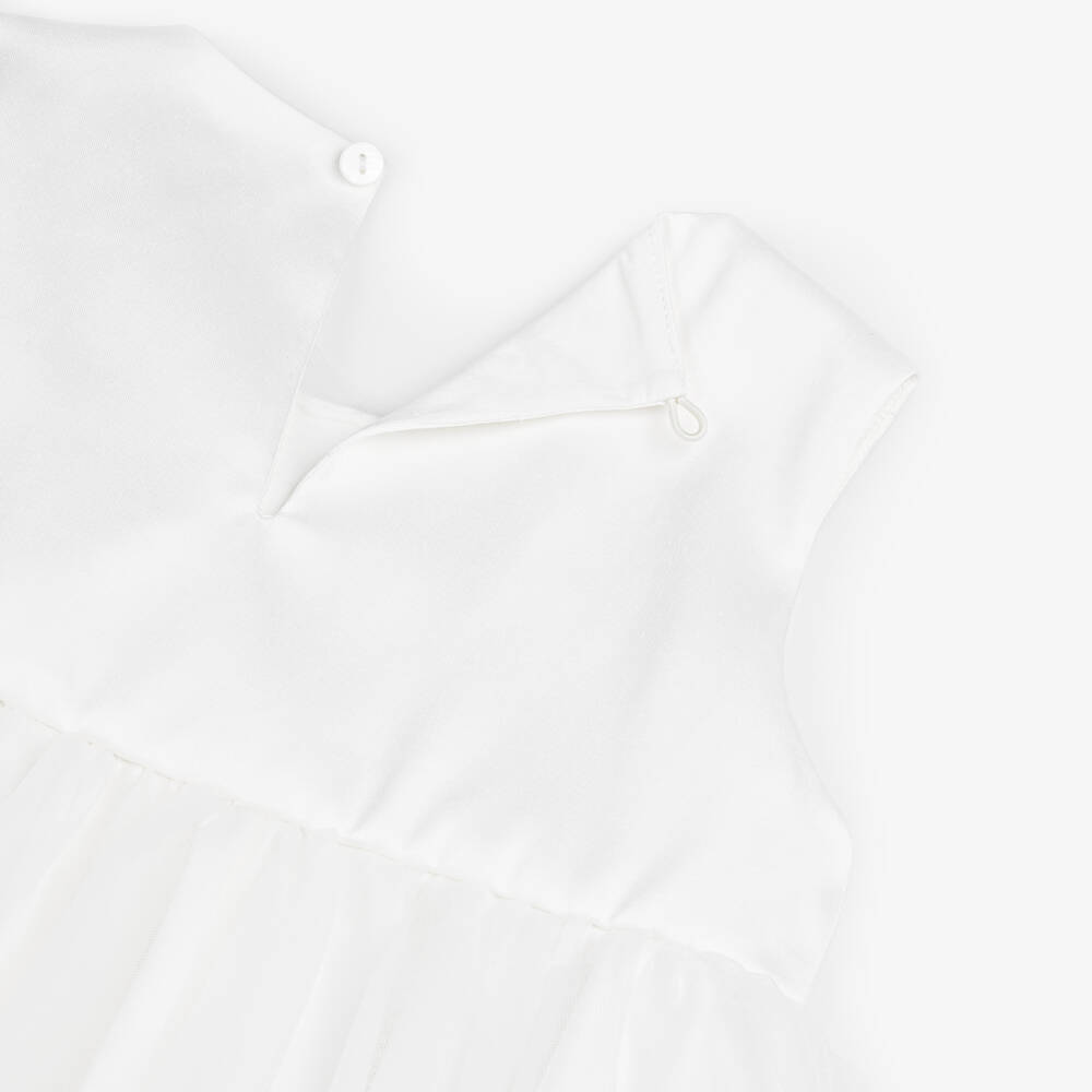 Abel & Lula-Girls Ivory Satin & Tulle Trouser Set | Childrensalon