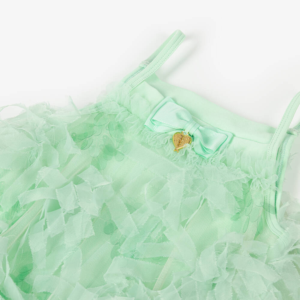 Angel's Face-Girls Green Tulle & Sequins Dress | Childrensalon