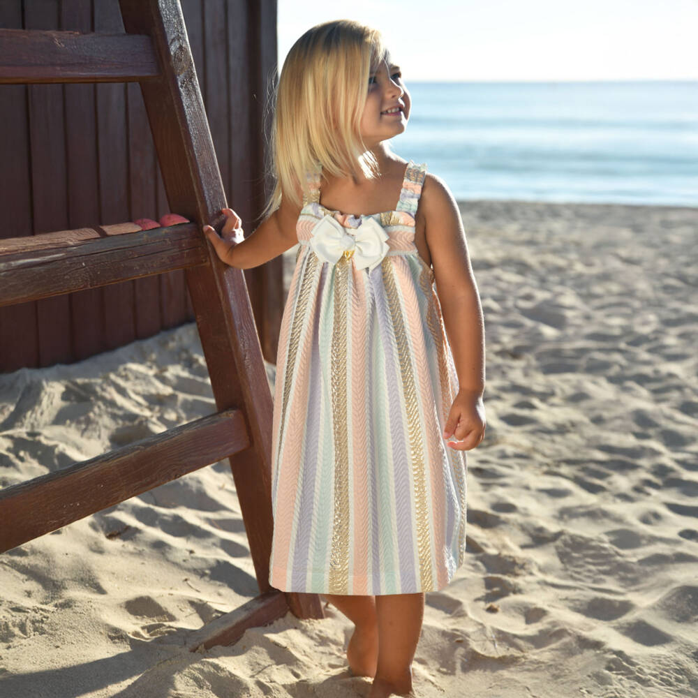 Angel's Face-Girls Multicoloured Stripe Jacquard Dress | Childrensalon