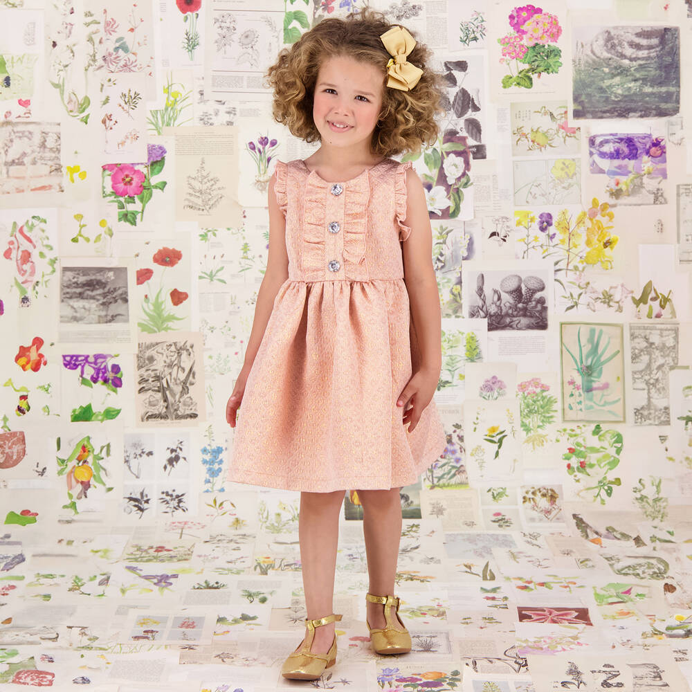 Angel's Face-Girls Pink Jacquard Dress | Childrensalon