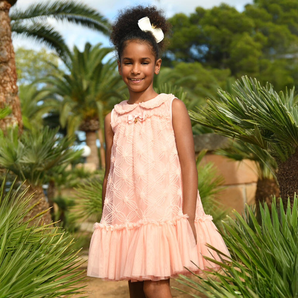 Angel's Face-Girls Pink Tulle Daisy Dress | Childrensalon