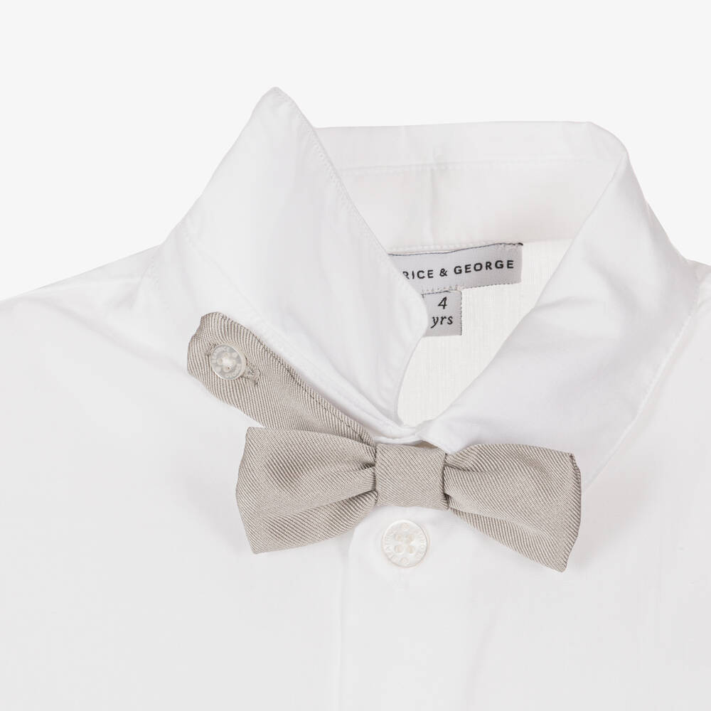 Beatrice & George-Boys Bronze Satin Twill Suit | Childrensalon