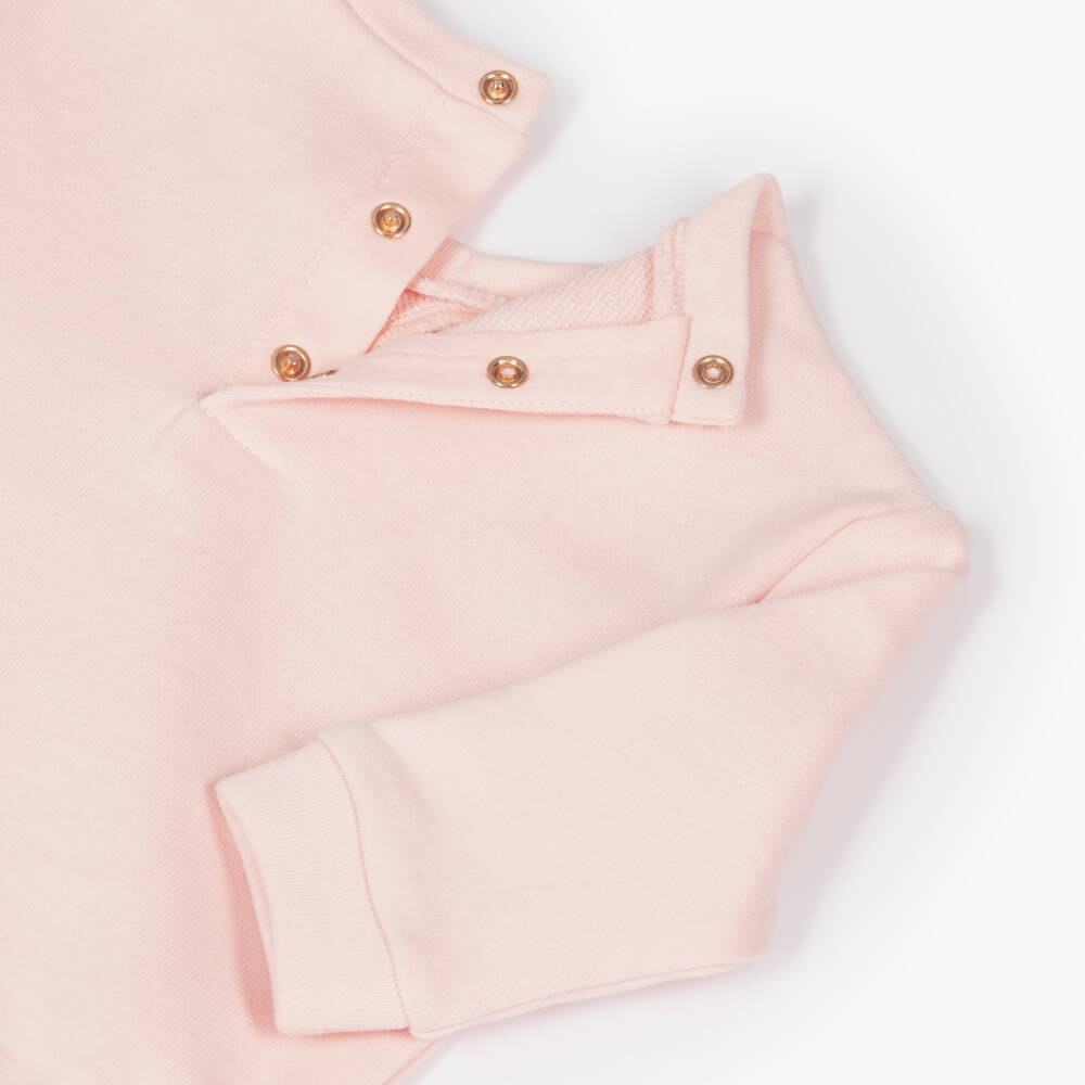 Chloé-Girls Pink Organic Cotton Sweatshirt | Childrensalon