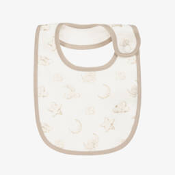 Beige Linen Stars & Moon Bib