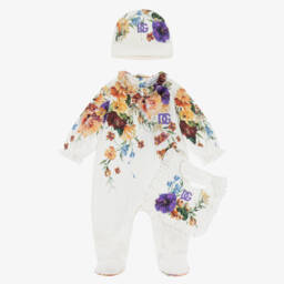 Girls Colourful Floral Babysuit Set