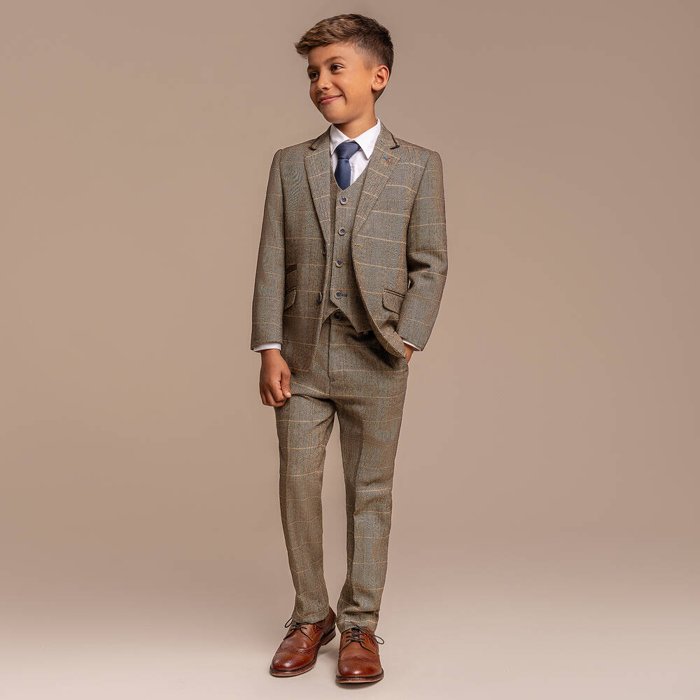 House of Cavani-Boys Brown Tweed Albert Suit | Childrensalon