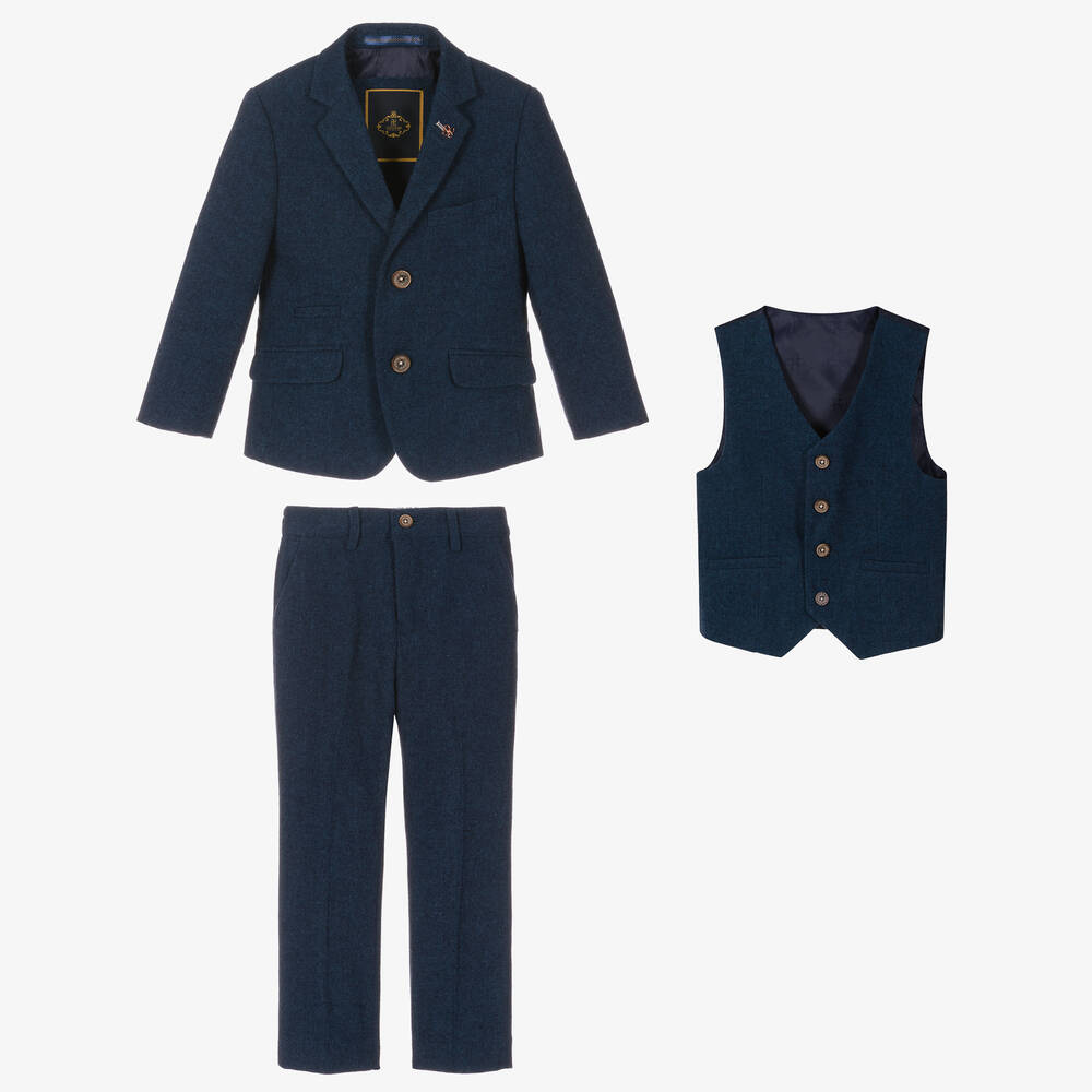 House of Cavani-Boys Dark Blue Orson Suit | Childrensalon
