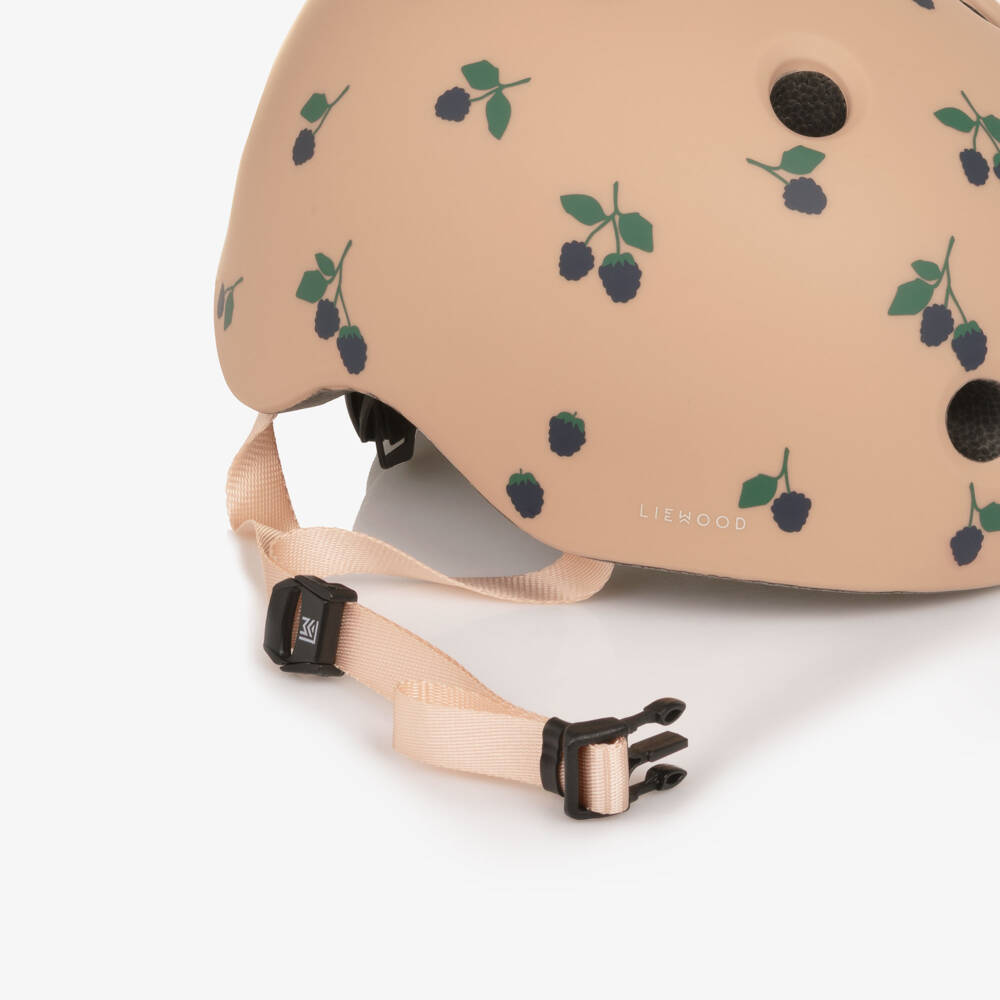 Liewood-Girls Dusky Pink Berry Print Bike Helmet | Childrensalon