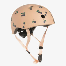 Girls Dusky Pink Berry Print Bike Helmet