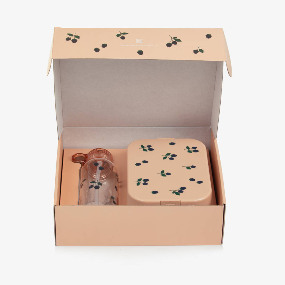 Liewood-Pink Blackberry Print Chelsey Lunchbox Set | Childrensalon