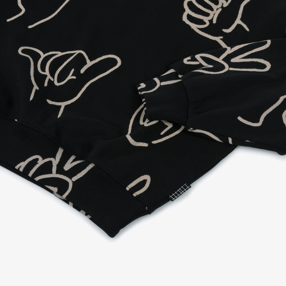 Molo-Black Organic Cotton Positive Hands Sweatshirt | Childrensalon