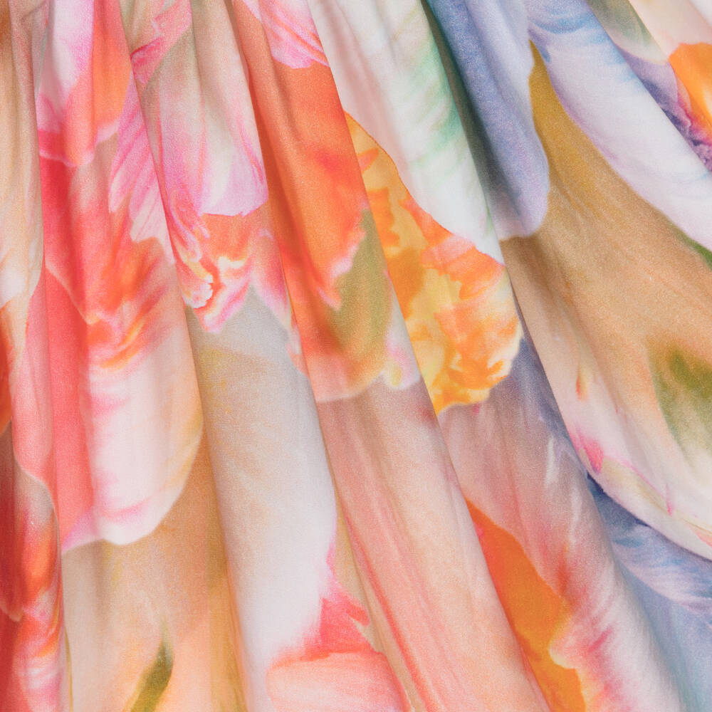 Molo-Girls Pink Cotton Tulips Dress | Childrensalon