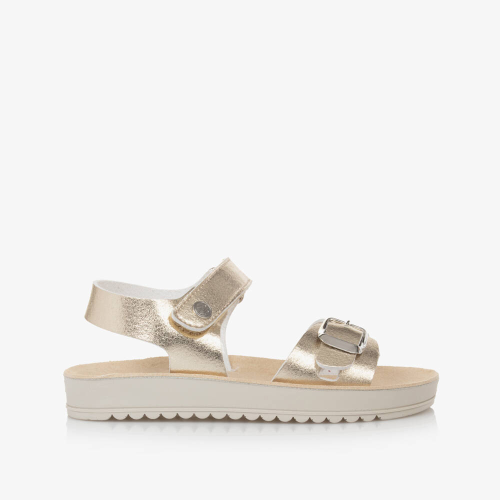 Naturino-Girls Metallic Gold Faux Leather Sandals | Childrensalon