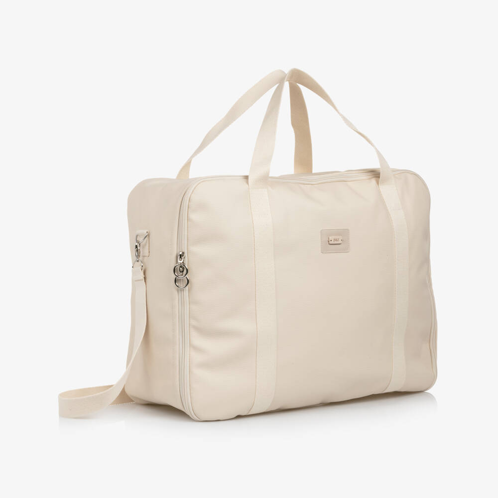 PAZ Rodríguez-Beige Faux Leather Suitcase with Toiletry Bag & Mat (45cm) | Childrensalon