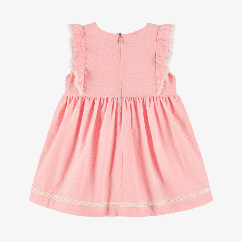 PAZ Rodríguez-Girls Pink Plumetis Cotton Dress | Childrensalon