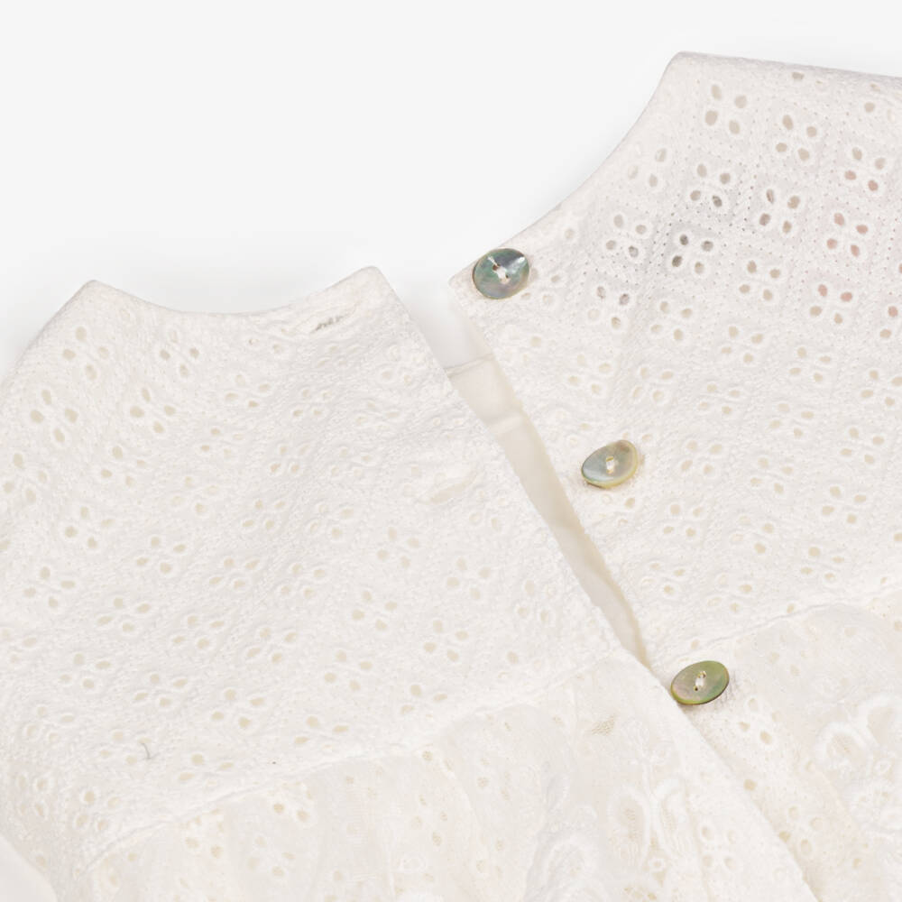 Phi Clothing-Baby Girls Ivory Broderie Anglaise Shortie | Childrensalon