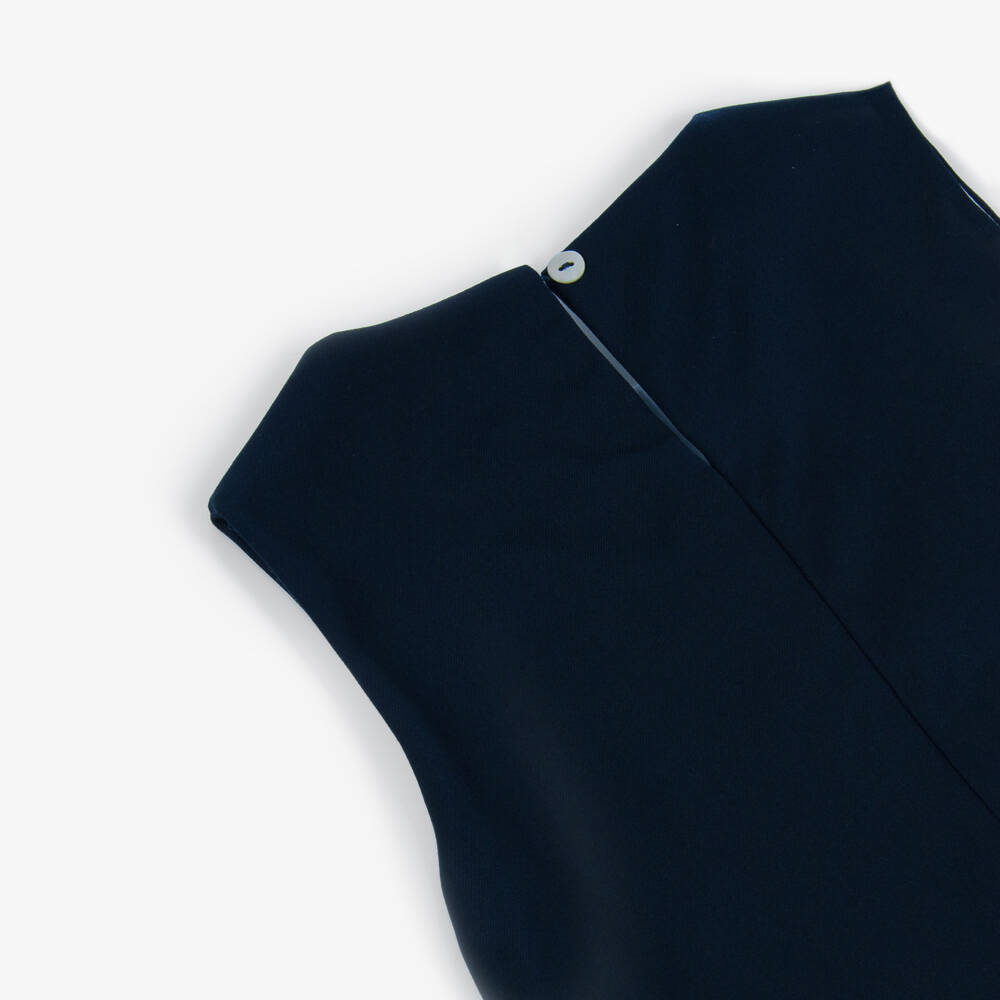 Phi Clothing-Girls Navy Blue Skirt Set with Ribbon Bows | Childrensalon