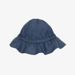 Girls Sparkly Blue Denim Sun Hat