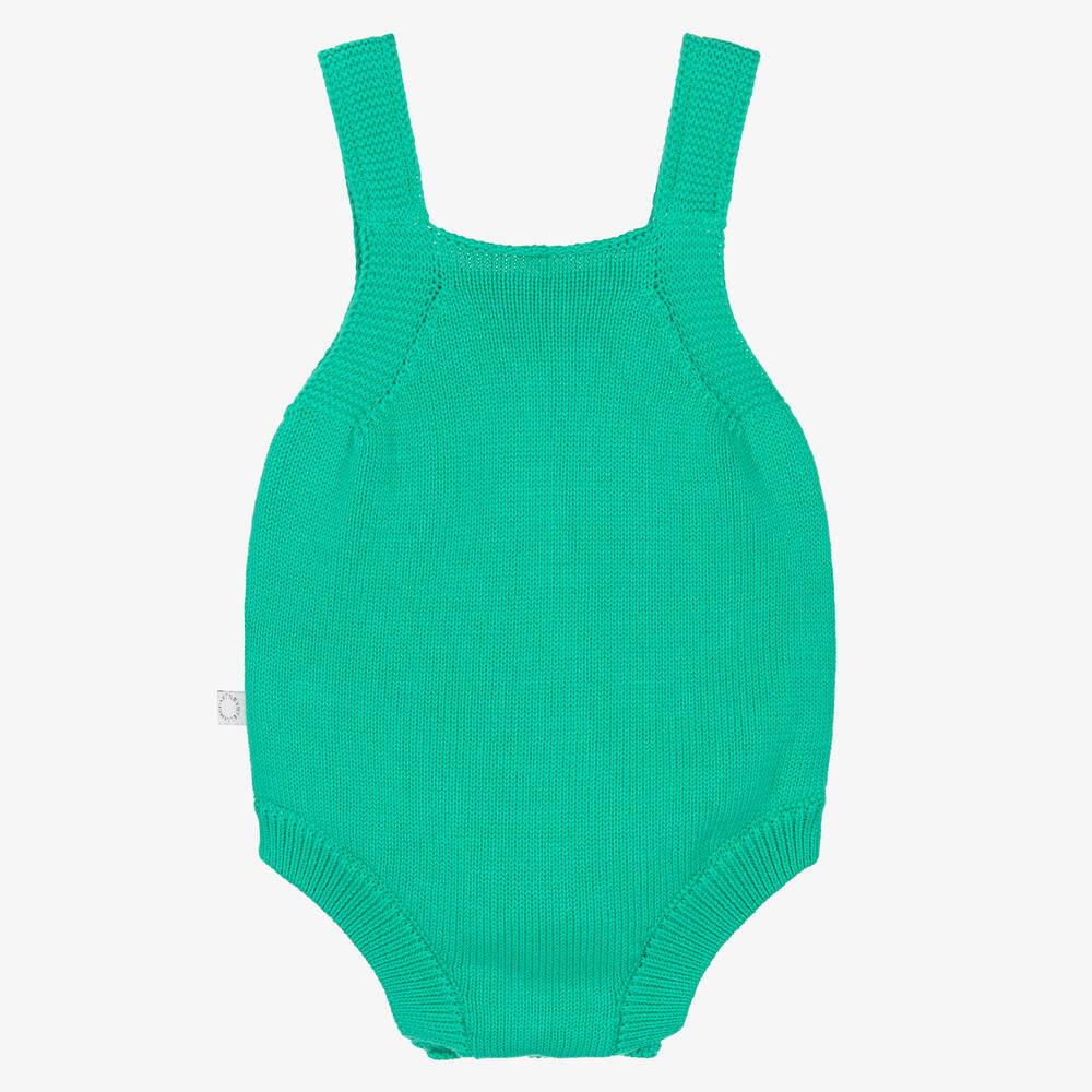 Stella McCartney Kids-Baby Boys Green Cotton Knit Shortie | Childrensalon