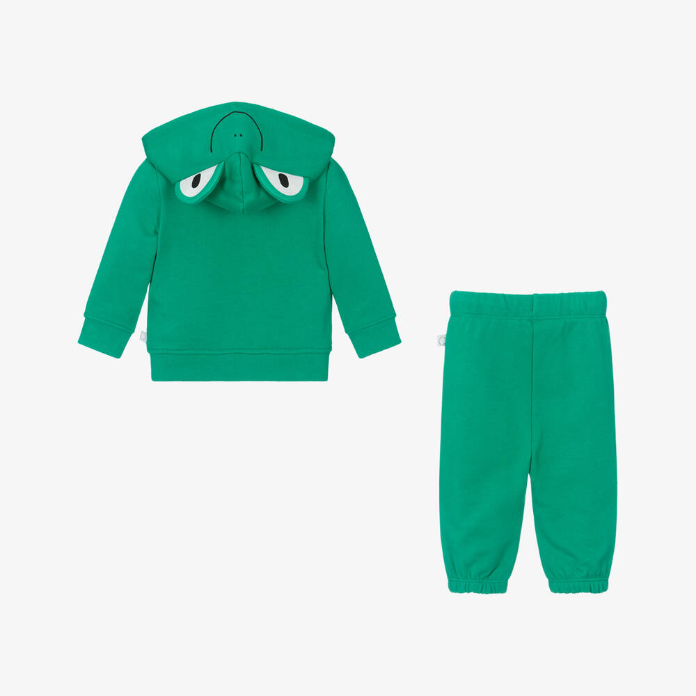 Stella McCartney Kids-Boys Green Frog Cotton Tracksuit | Childrensalon