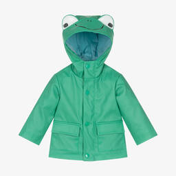 Green Hooded Frog Baby Raincoat