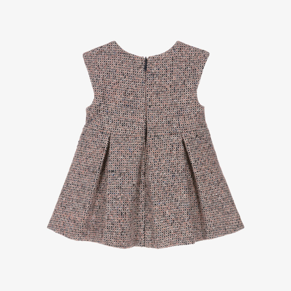 Tartine et Chocolat-Girls Pink & Blue Tweed Sleeveless Dress | Childrensalon