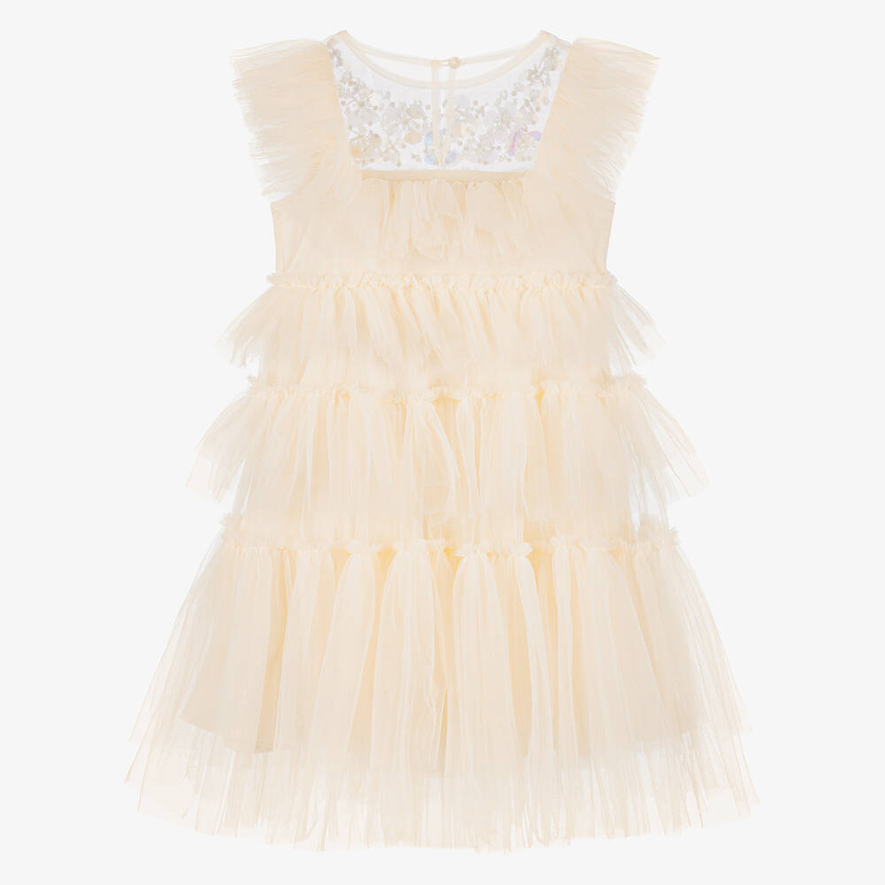 Tutu du Monde-Girls Ivory Sequin Tulle Dress | Childrensalon
