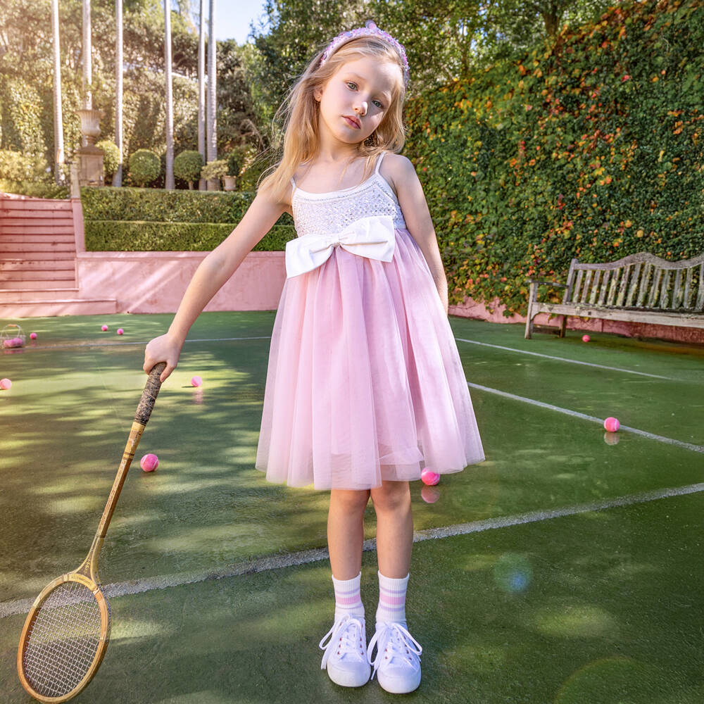 Tutu du Monde-Girls Pink & Ivory Tulle & Sequin Dress | Childrensalon