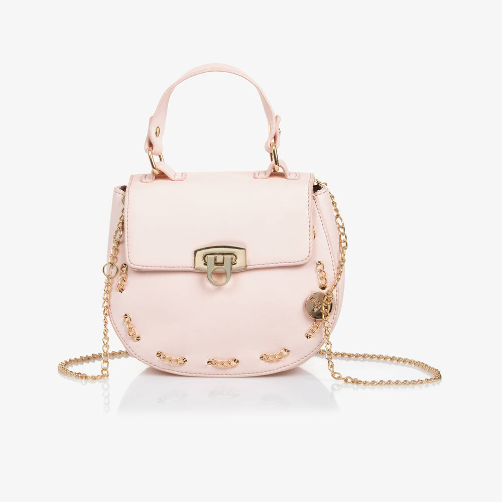 Abel & Lula-Girls Pink Faux Leather Bag (18cm) | Childrensalon