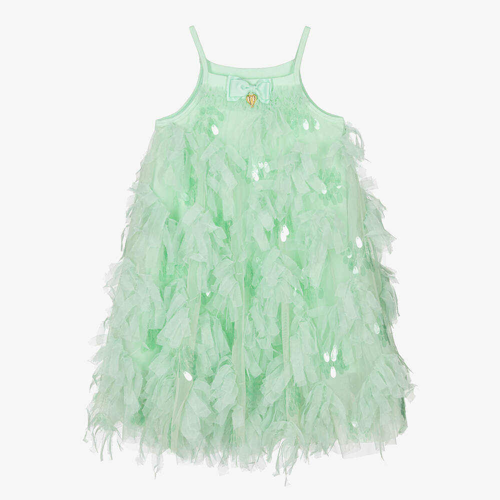 Angel's Face-Girls Green Tulle & Sequins Dress | Childrensalon
