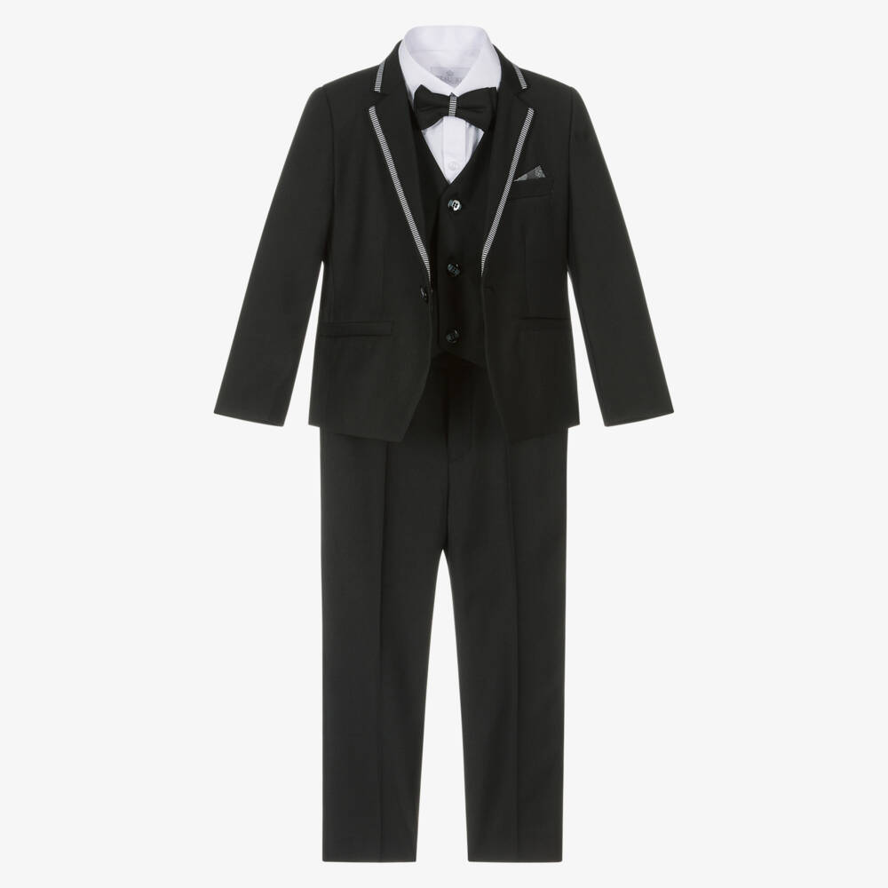 Beau KiD-Boys Black Pocket Square Suit | Childrensalon