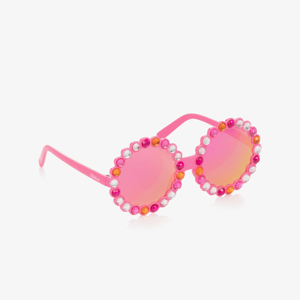 Billieblush-Girls Pink Circular Sunglasses (UV400) | Childrensalon