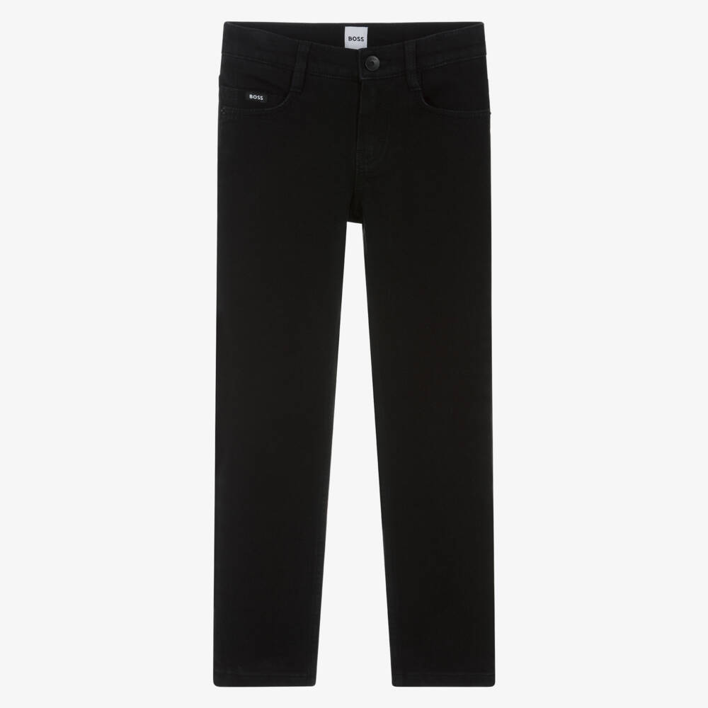 BOSS-Boys Black Denim Slim Fit Jeans | Childrensalon