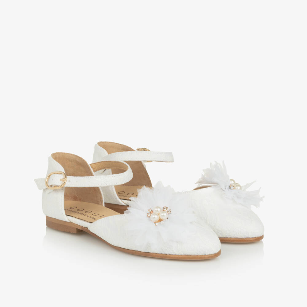 Coeur by Childrensalon-Girls White Lace Occasion Shoes | Childrensalon
