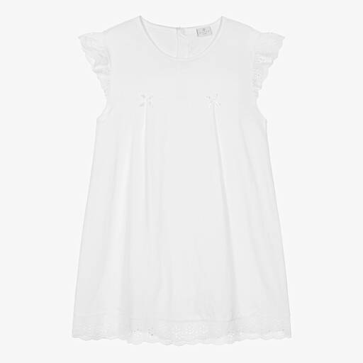 Diacar-Girls White Cotton Nightie | Childrensalon