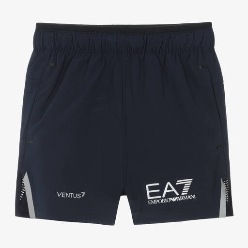 EA7 Emporio Armani-Boys Navy Blue VENTUS7 Sports Shorts | Childrensalon