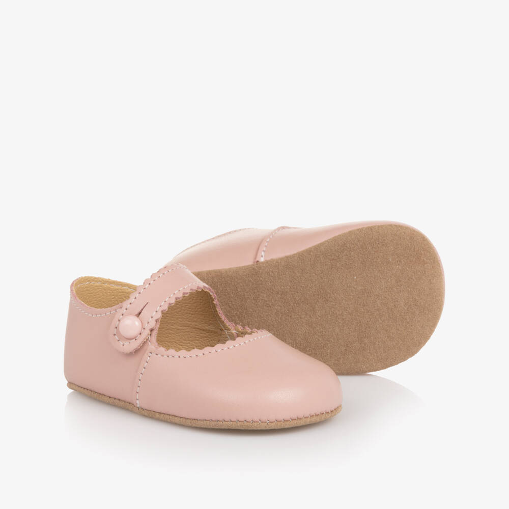 Early Days-Baby Girls Pink Leather Pre-Walker Shoes | Childrensalon