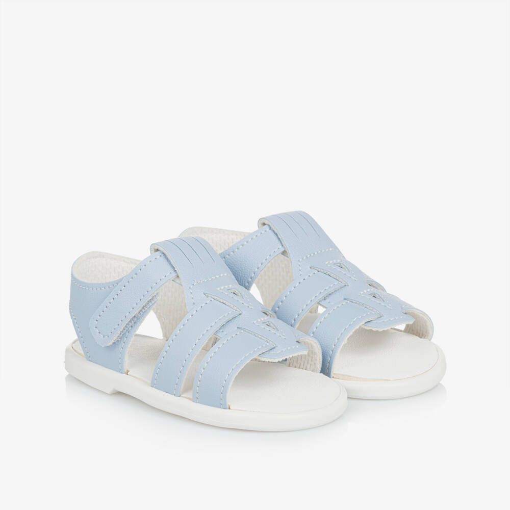 Early Days-Blue Faux Leather First-Walker Sandals | Childrensalon