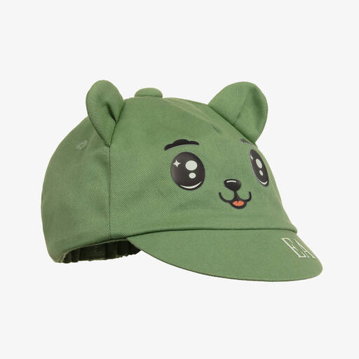 Emporio Armani-Green Cotton Bear Cap | Childrensalon
