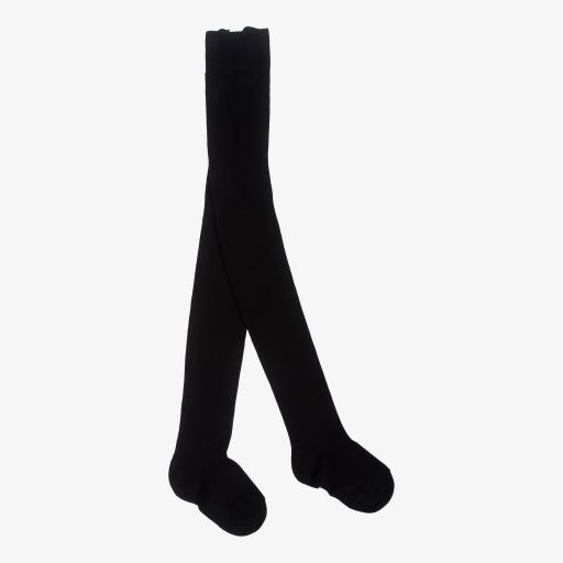 Falke-Black Cotton Tights | Childrensalon