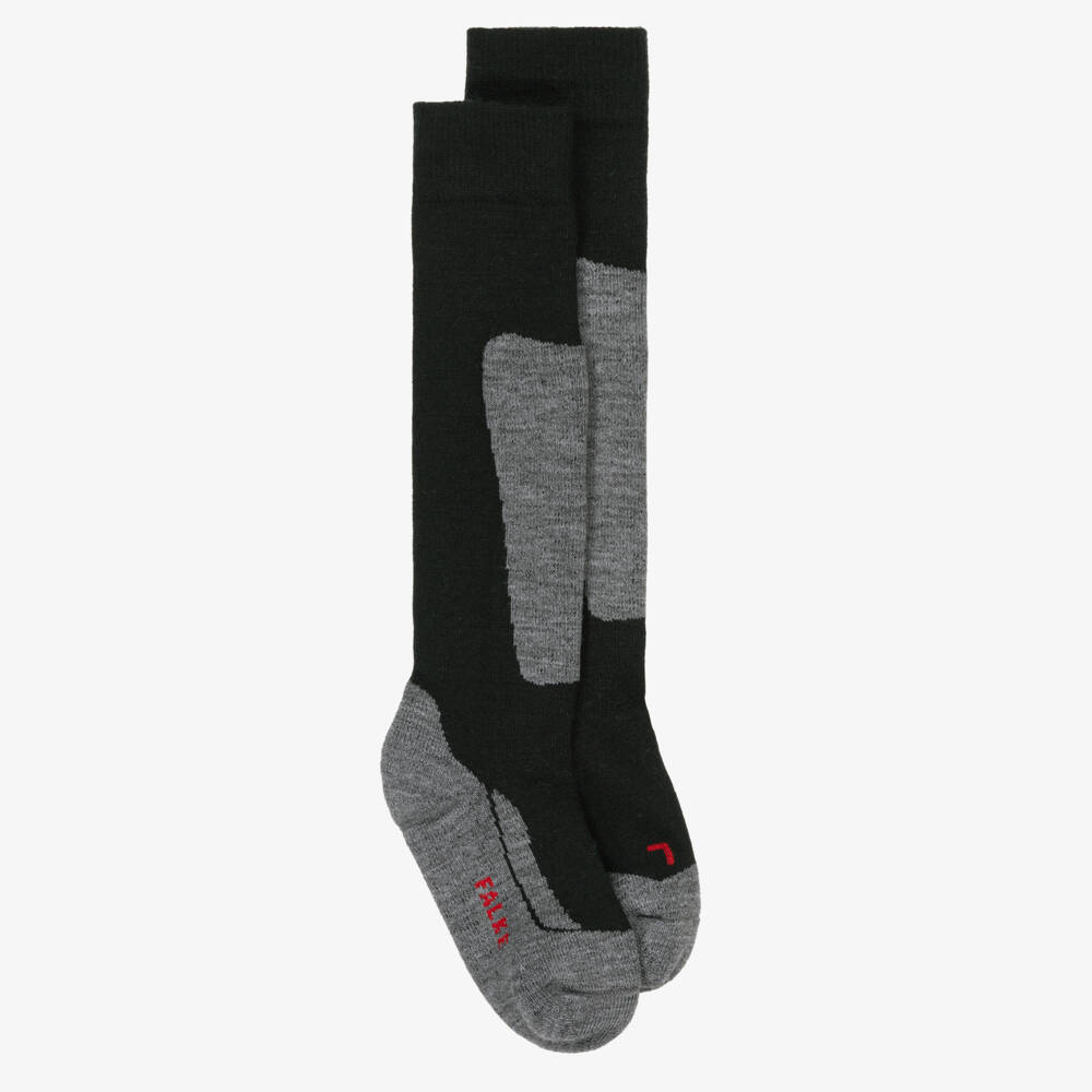 Falke-Black & Grey Active Ski Socks | Childrensalon