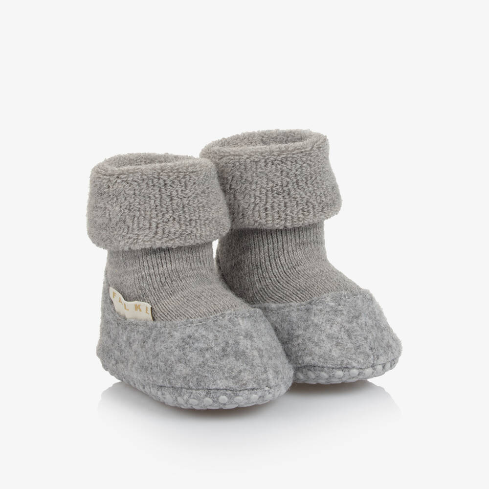 Falke-Grey Wool Baby Slipper Socks | Childrensalon