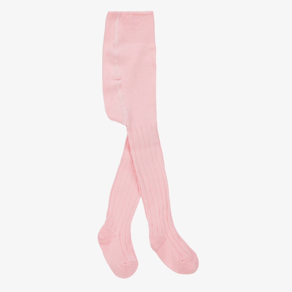 Falke-Pink Ribbed Cotton Baby Tights | Childrensalon