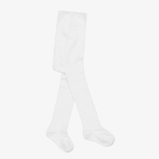 Falke-White Cotton Baby Tights | Childrensalon