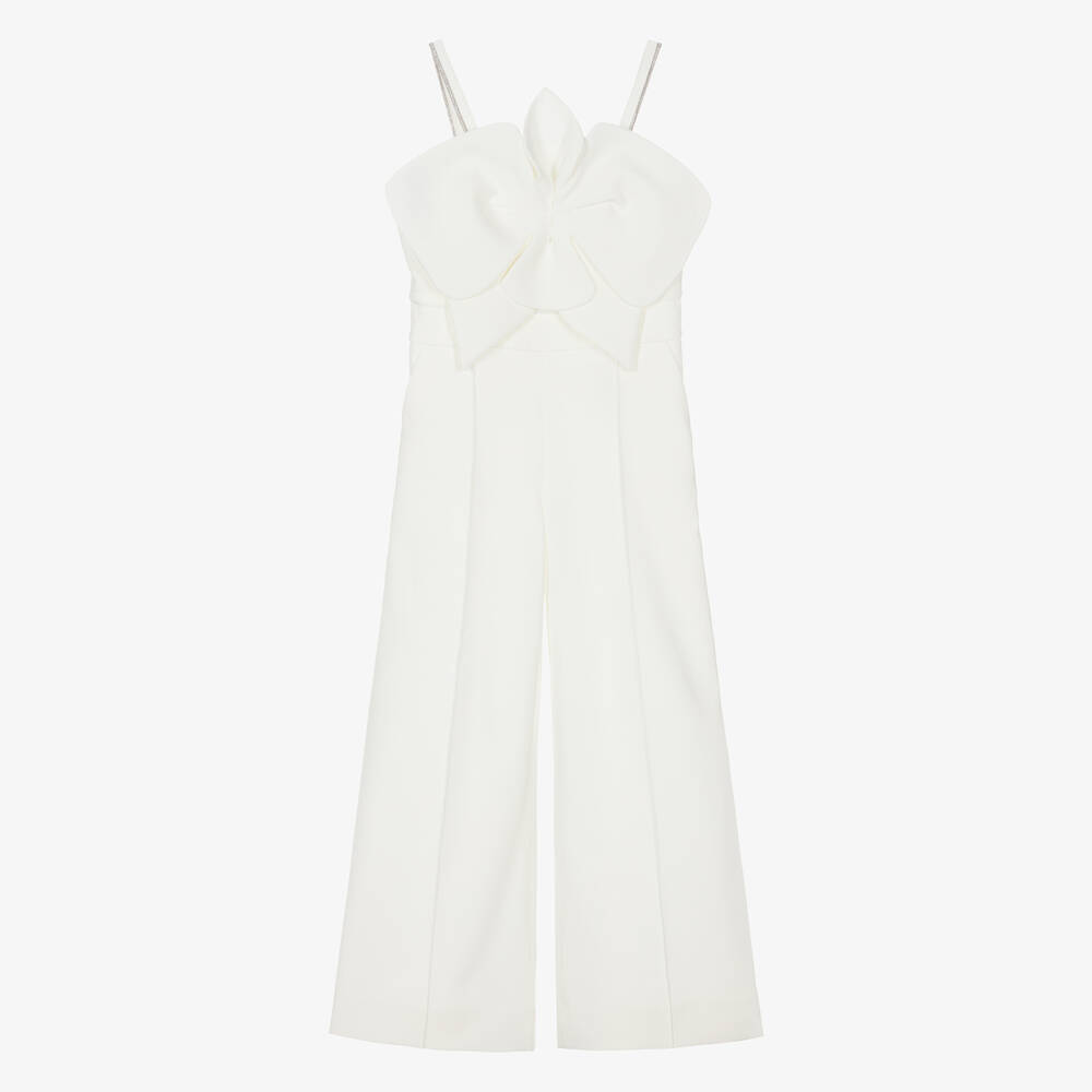 Fun & Fun Couture-Girls Ivory Crêpe Jumpsuit | Childrensalon