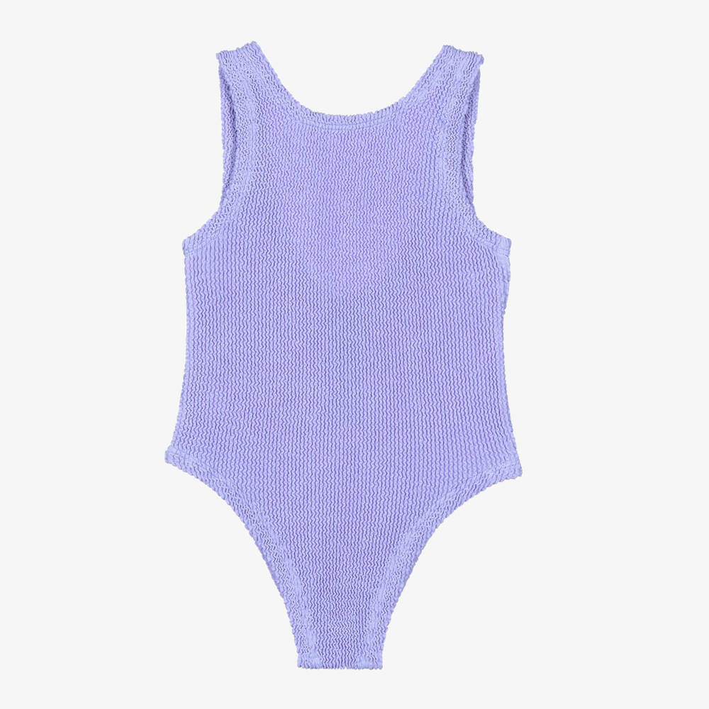 Hunza G-Girls Lilac Purple Crinkle Swimsuit | Childrensalon