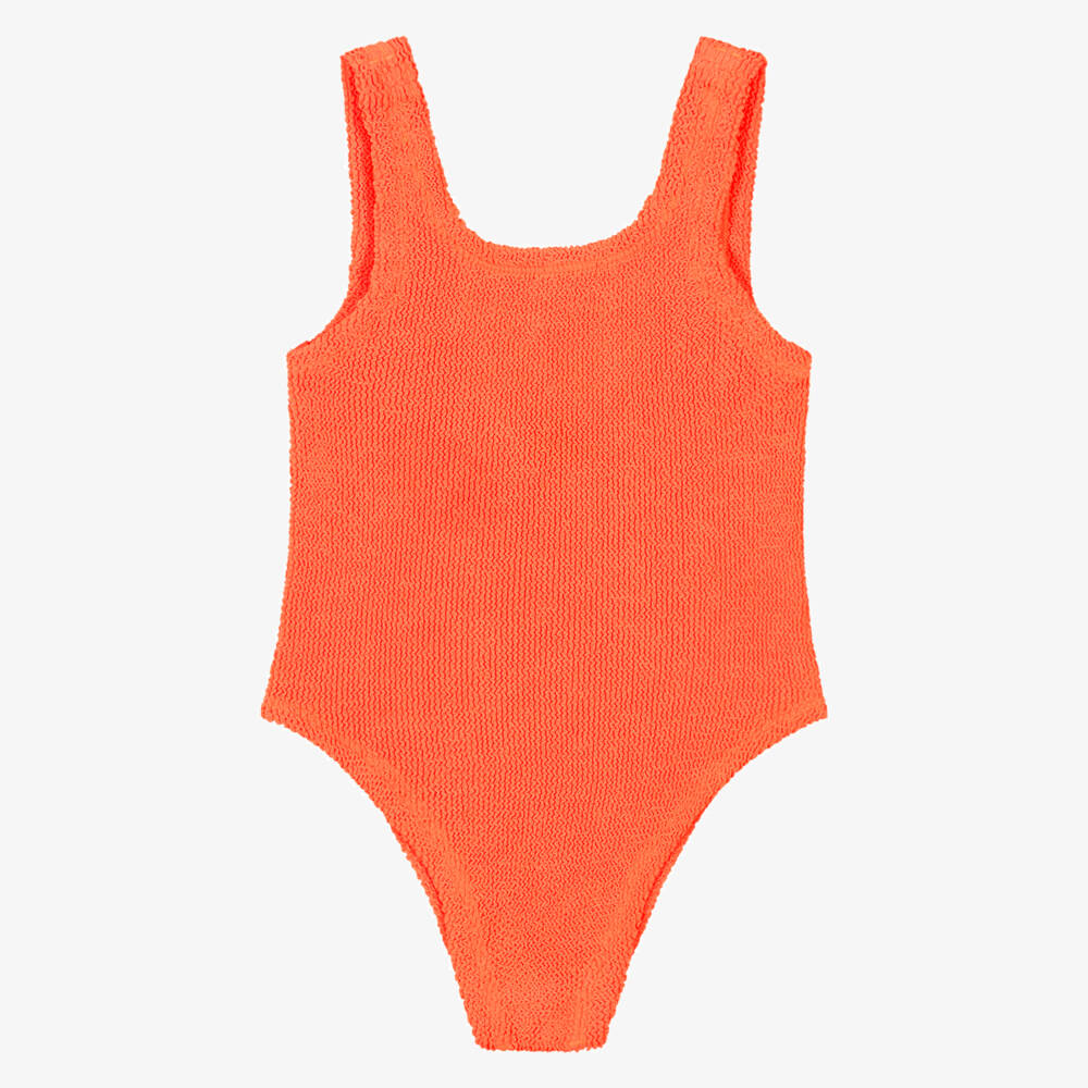 Hunza G-Girls Orange Crinkle Swimsuit | Childrensalon
