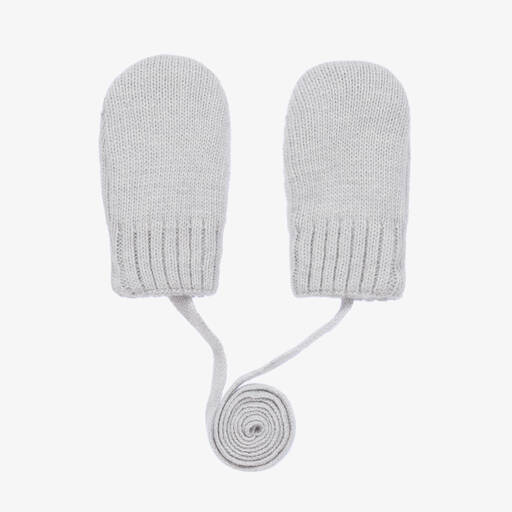 Jamiks-Grey Wool & Cashmere Baby Mittens | Childrensalon